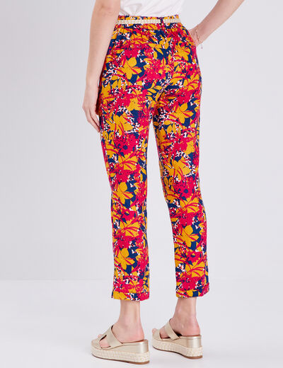 Pantalon à ceinture multicolore femme