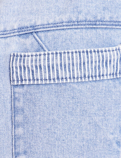Veste manches longues en jean denim baby bleu femme