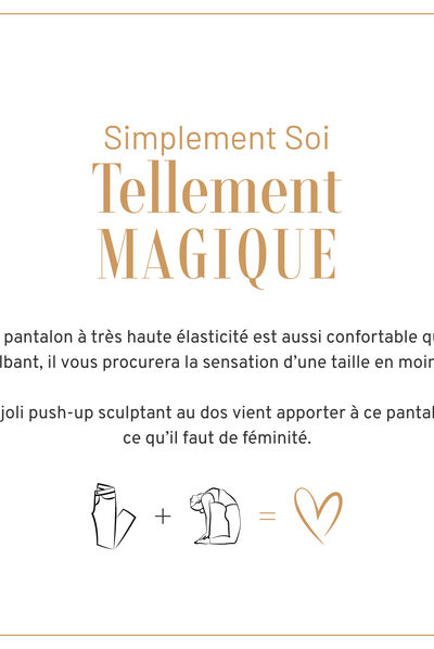 Pantalon magique galbant et confortable noir femme