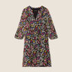 Robe &eacute;vas&eacute;e manches 3/4 noir femme