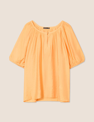 Blouse manches 3/4 orange clair femme