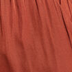 Pantalon large taille haute marron foncé femme