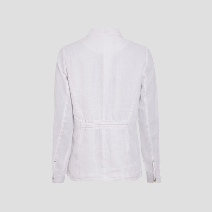 Veste droite boutonnée ecru femme