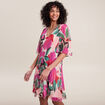 Robe évasée plissée multicolore femme