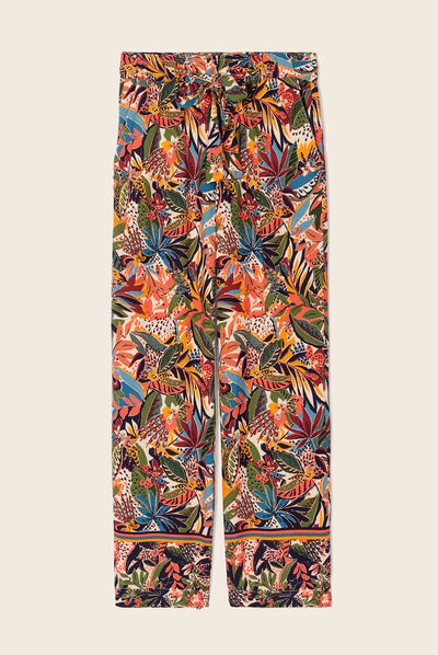 Pantalon flou multicolore femme