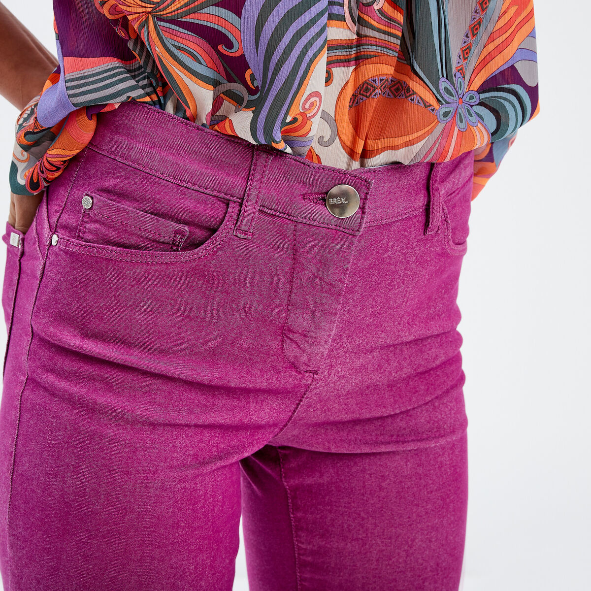 Pantalon magique ajusté taille standard violet clair femme