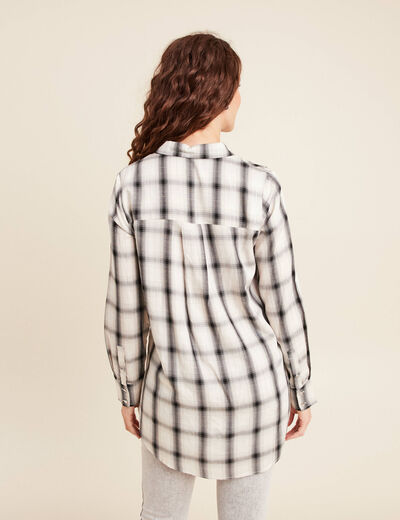 Tunique fluide col chemise blanc femme