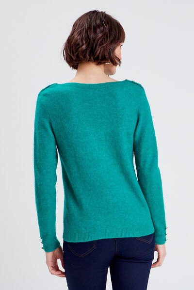 Pull manches longues vert menthe femme
