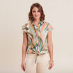 Chemise manches courtes nou&eacute;e multicolore femme