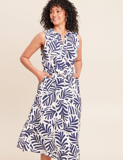 Robe &eacute;vas&eacute;e sans manches blanc femme