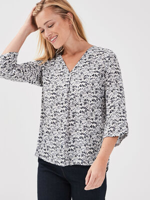 Blouse manches 34 blanc femme