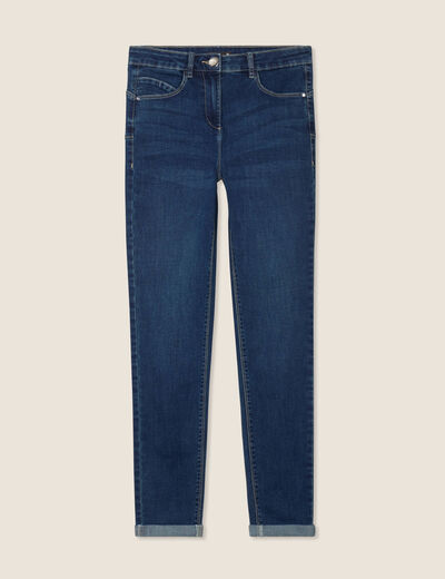 Jean coupe ajust&eacute;e 7/8&egrave;me denim brut femme