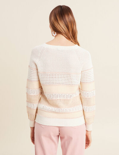 Pull manches longues beige femme