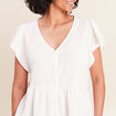 Blouse manches courtes ecru femme