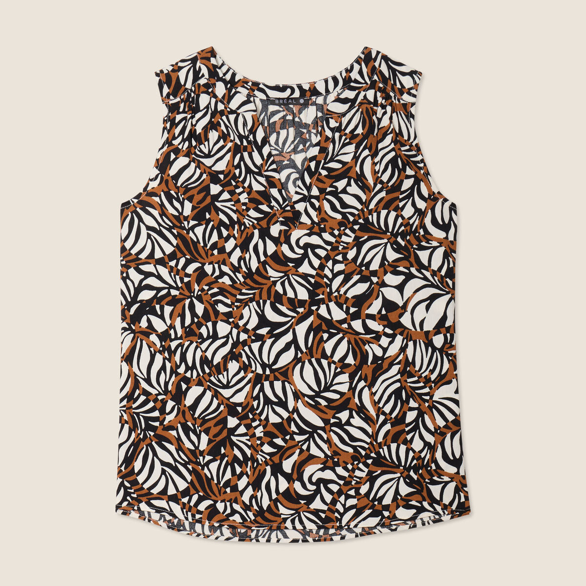 Blouse sans manches marron femme