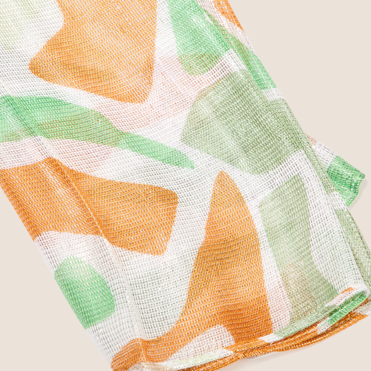 Foulard fils métallisés vert femme