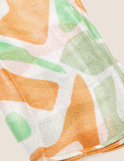 Foulard fils métallisés vert femme