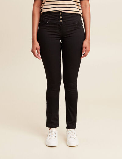 Pantalon magique Le Gainant ajust&eacute; denim noir femme
