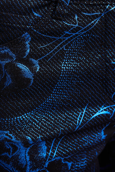 Pantalon ajusté enduit 7/8ème bleu electrique femme