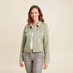 veste cintrée réversible sans col vert olive femme