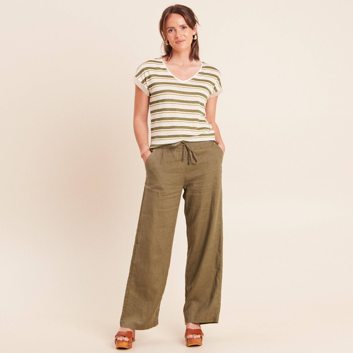 T-shirt manches courtes vert femme