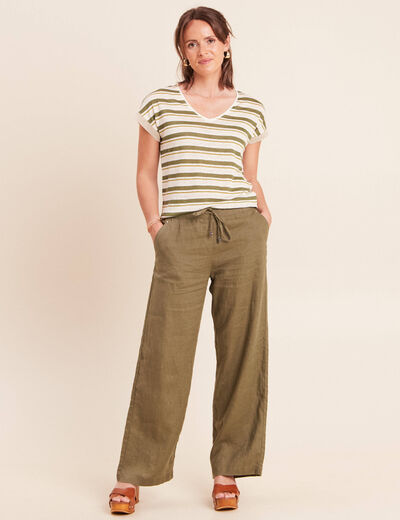 T-shirt manches courtes vert femme