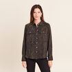 Chemise manches longues vert femme