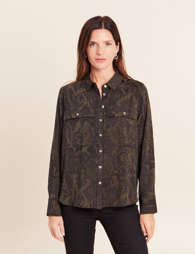 Chemise manches longues vert femme