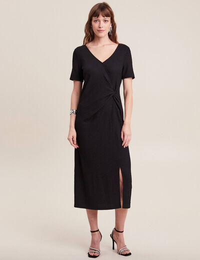 Robe midi moulante noir femme