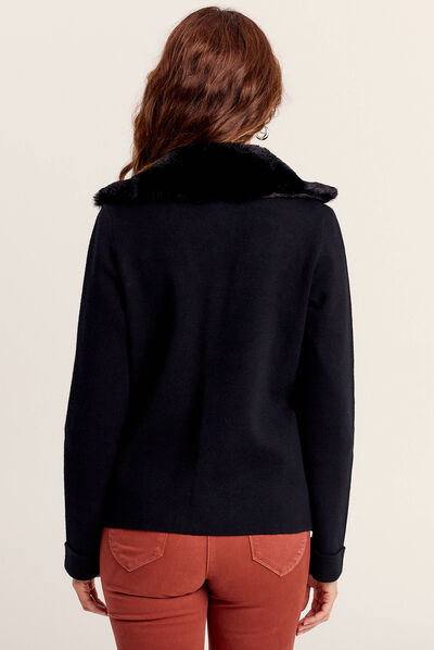 Gilet manches longues noir femme