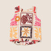 Blouse droite courte sans manches multicolore femme