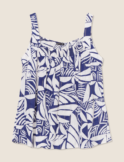 Blouse bretelles fines bleu femme