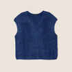Pull sans manches bleu marine femme