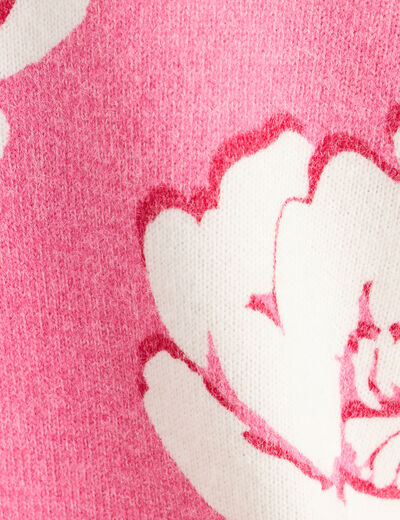 Pull col rond rose femme