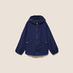 Parka ample doubl&eacute;e avec capuche bleu marine femme