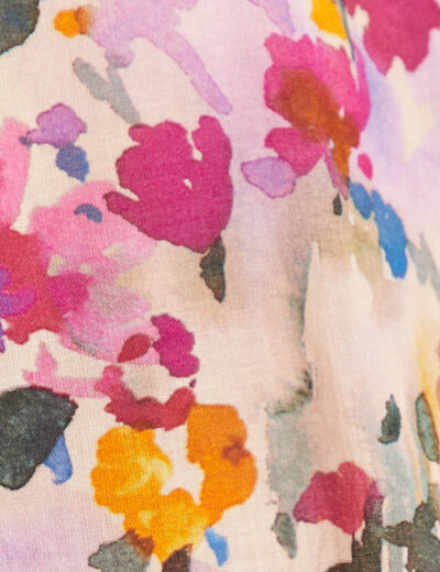 Chemise manches courtes nouée violet femme