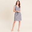Robe droite ceintur&eacute;e bleu femme