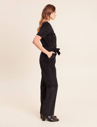 Combinaison en velours noir femme