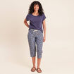 Pantacourt r&eacute;versible boyfriend bleu femme