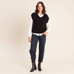 Pull sans manches noir femme