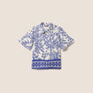 Chemise fluide manches courtes bleu femme