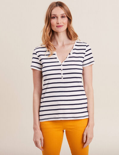 T-shirt manches courtes ecru femme