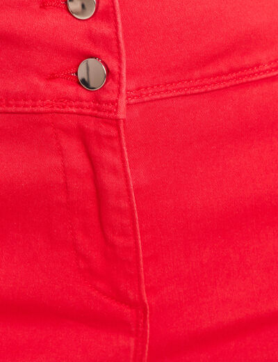 Pantalon coupe bootcut &agrave; pont rouge fluo femme