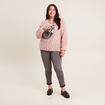 Pull manches longues ajour&eacute; vieux rose femme