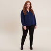 Chemise à manches longues bleu marine femme