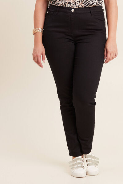 Jean magique ajusté taille standard noir femme