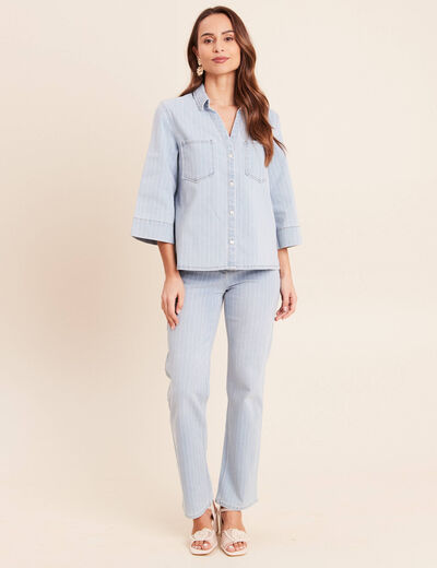 Jean coupe droite taille standard blanc femme