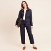 Veste droite &agrave; manches longues denim brut femme