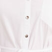 Tunique droite longue col chemise blanc femme