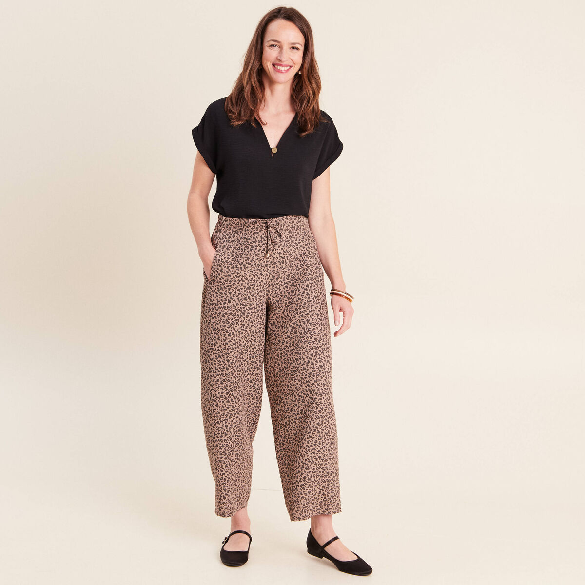 Pantalon marron femme